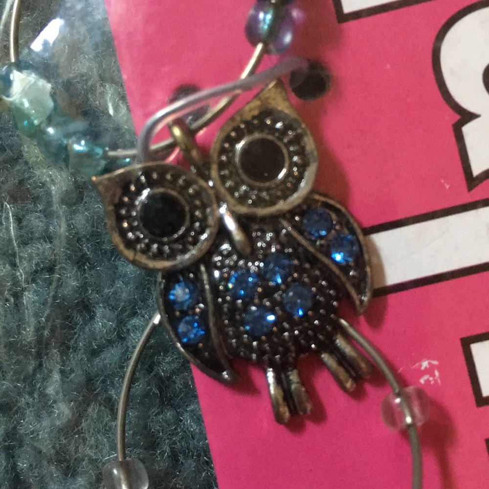 owl wine glass charms
